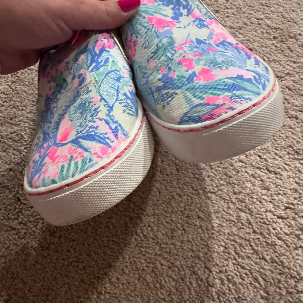 Lilly Pulitzer Julie Canvas Skate Sneakers Tropical Floral Print Women's Size 7 - Picture 7 of 11
